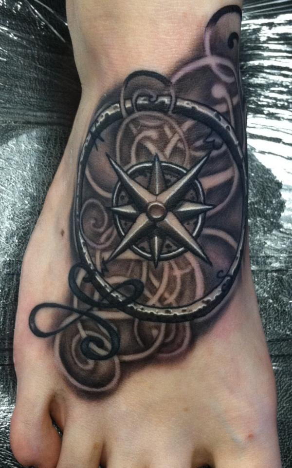 100 Awesome Compass Tattoo Designs