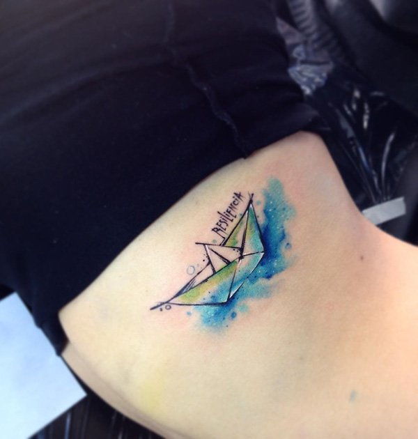 Akvarel boat side tattoo-57