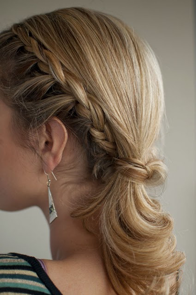 Pony Braid Hairstyles with bobby pins