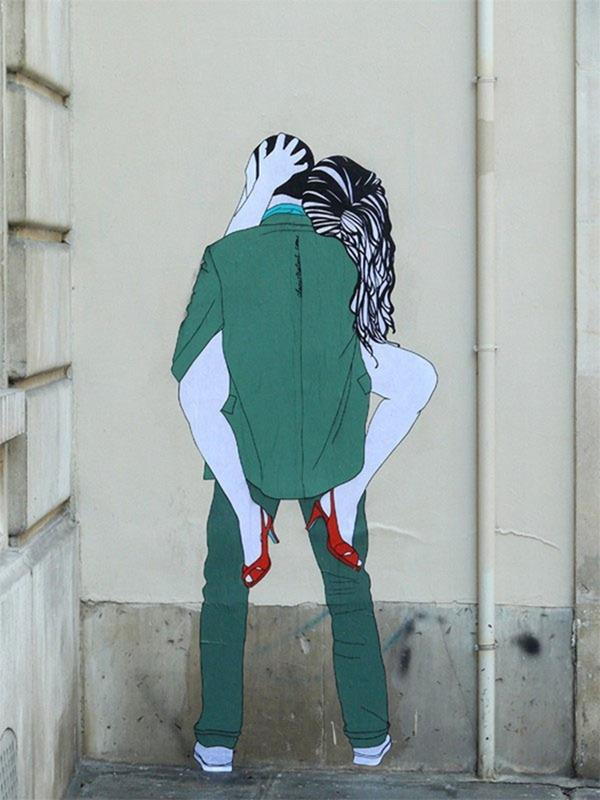 10 osupljivih komadov ljubezni Street Art