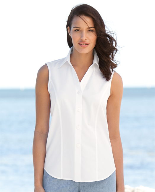 Branded White Sleeveless Shirt for Women10