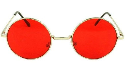 Round Shaped Red Sunglasses