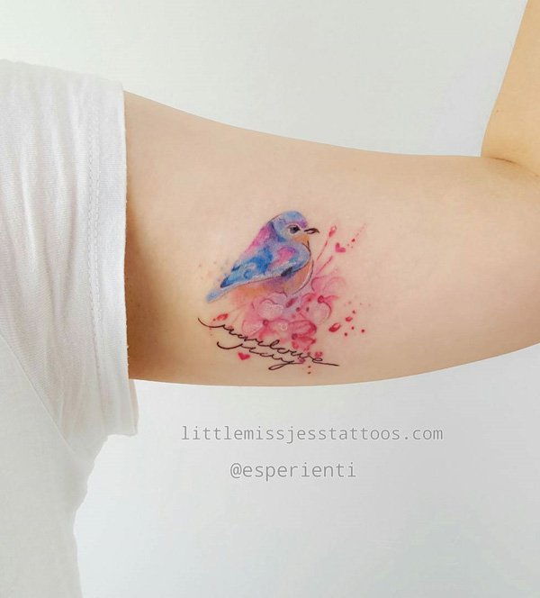 paukščio su gėlėmis-tatuiruotė-92