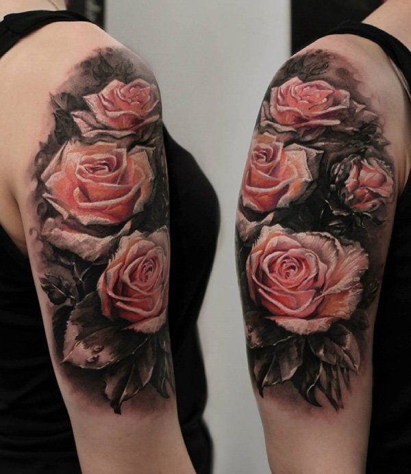 3d-pink-rose-tattoo-fél-hüvely-tetoválás-97