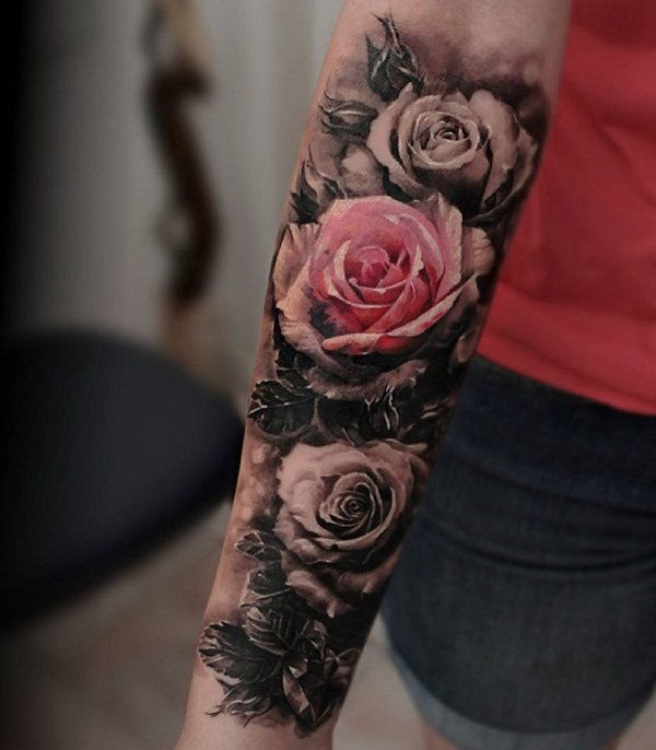 Rózsa sleeve tattoo