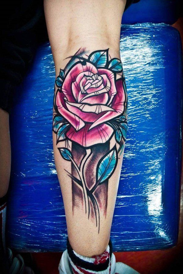 rózsa borjú tetoválás-100