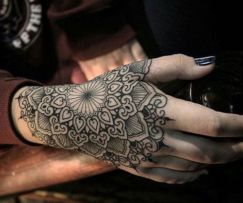 Kéz Pattern Mandala Tattoo Designs