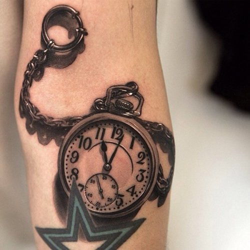 3d clock Tattoo designs