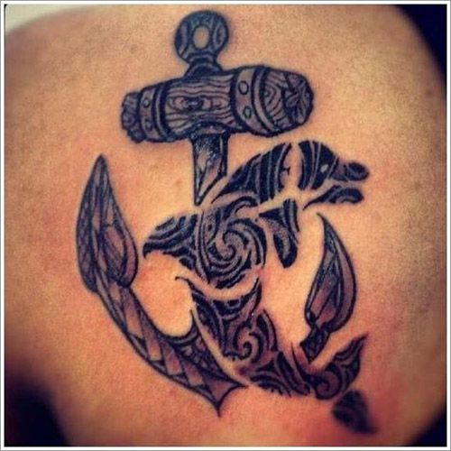 Delfin with an anchor