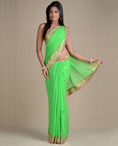Verde Sarees-Fashionable Indian Green Saree 6