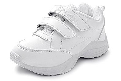White Threes Straps School Shoe Boys