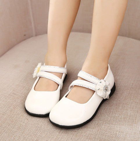 Flat Double Strap White Shoe