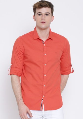 Coral Orange Causal Unisex Shirt