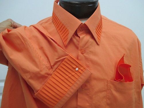 Orange Pleated Tuxedo Men´s Shirt