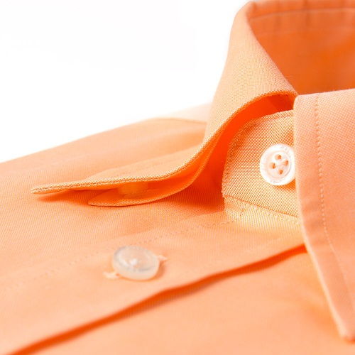 Hidden Button Down Collar Orange Men´s Shirt