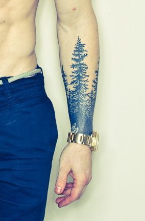 Forest forearm tattoo