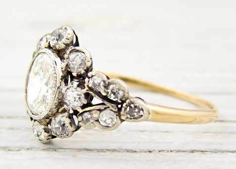 Antique Gold- Diamond Engagement Ring