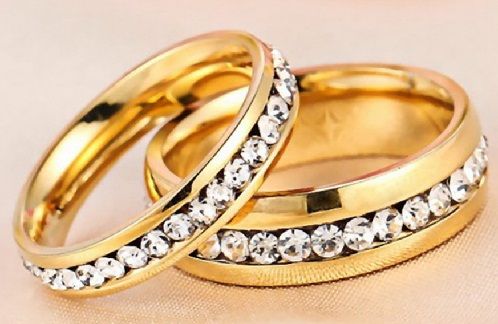 Row Diamond Gold Engagement Ring