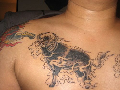 Chinese Bull Tattoo Design