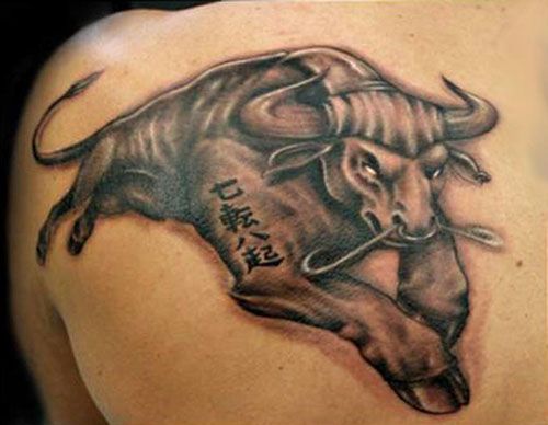 Black Bull Tattoo Design