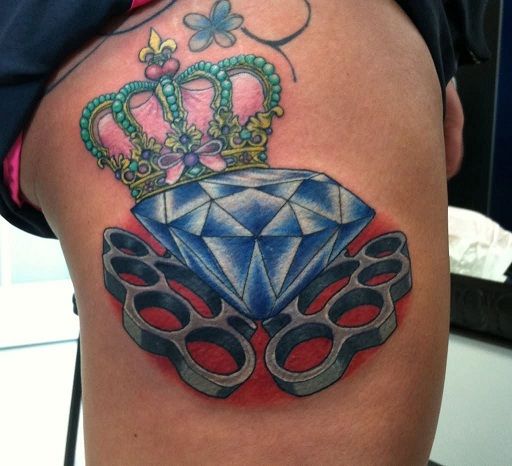 crown-tattoo-with-a-diamond