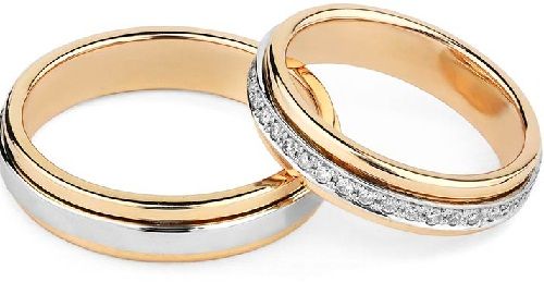 Two tone engagement rings for couples