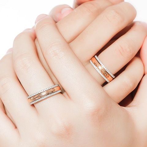 Rose Gold Couples Spinner Engagement Rings