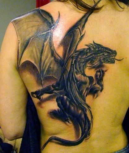 Deplin back dragon tattoo