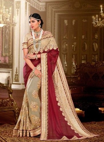 Embroidery Sarees-Wedding Georgette Embroidered Saree 10