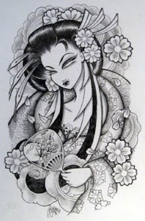  monochrome geisha