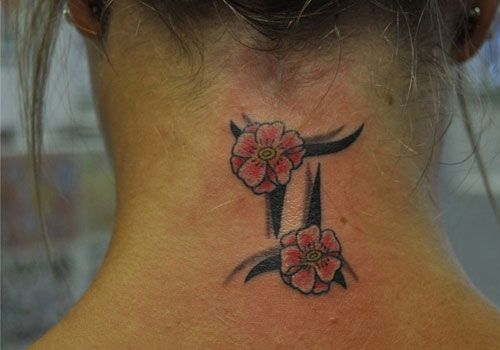 Floral Gemini Tattoo