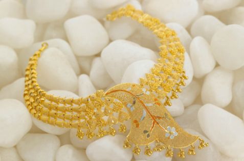 Meenakari Necklace Designs in 40 Grams Gold