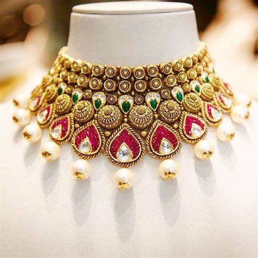 Jaipuri Neckline Necklace Design