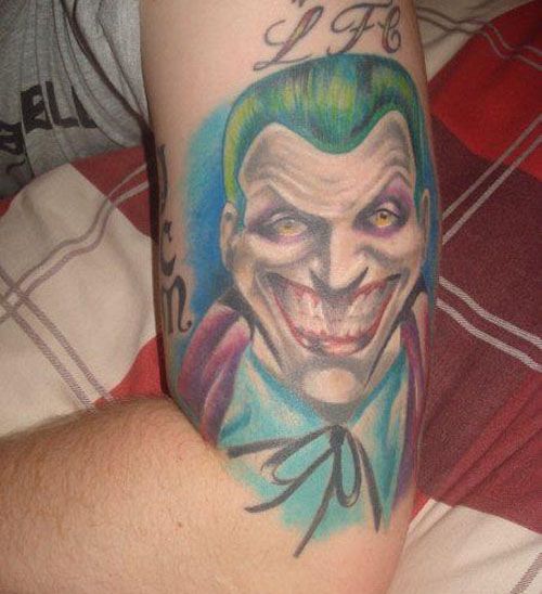 A typical joker tattoo