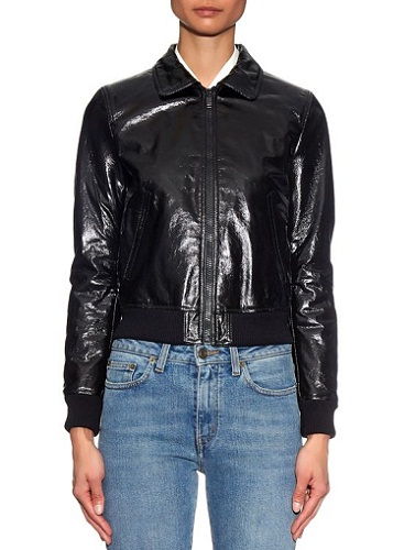 Nagy Shine Leather Aviator Jacket