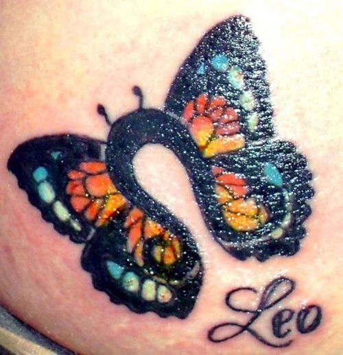 Leo Butterfly Tattoo