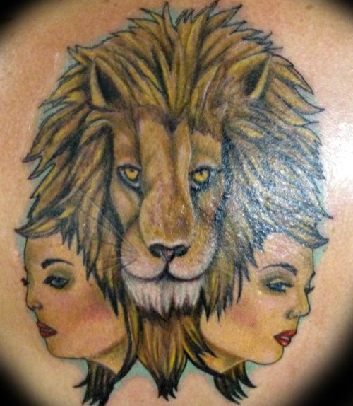 Lion with Two Faces Tattoo