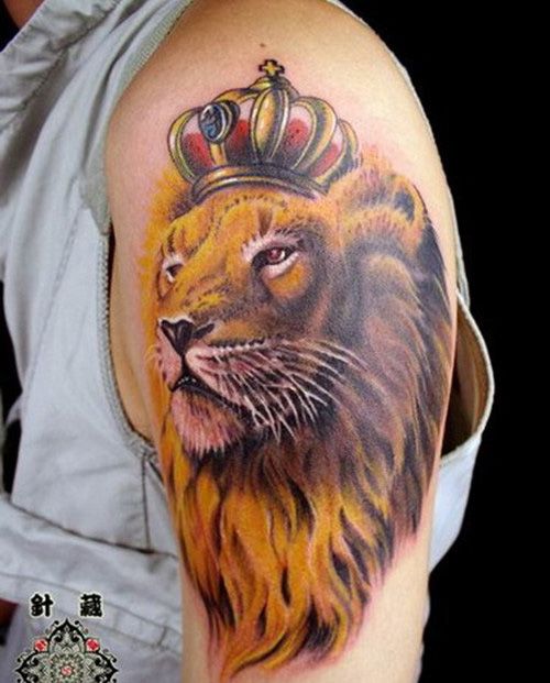 Crowned Lion Tattoo