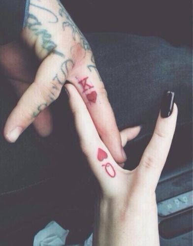 love symbol tattoo for the fingers