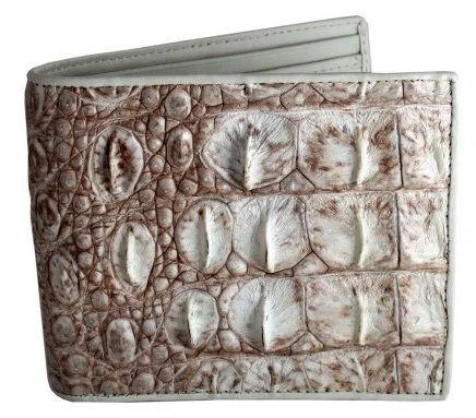 krokodil-print bőr pénztárcát