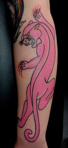 Rožinis panther Tattoo