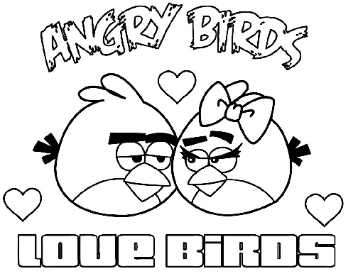 Ljubezen Birds Angry Bird Colouring Page