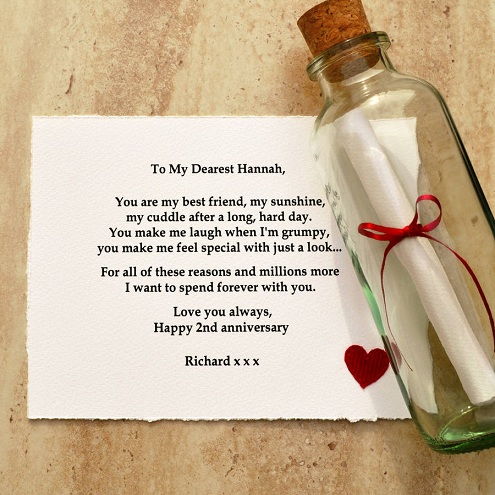 Prilagojeno Gift Message in The Bottle