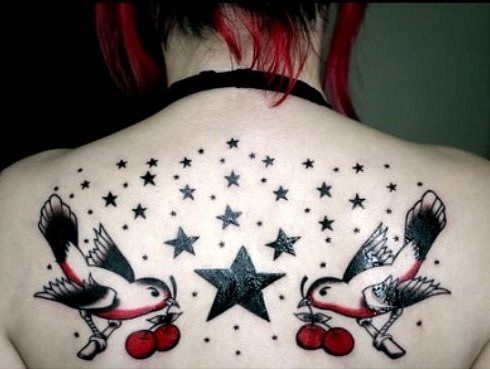 Natură and stars tattoo design