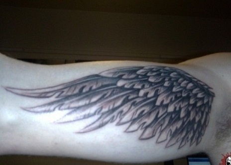 Angelas Wing Bicep Tattoo Design