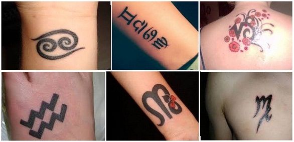 Zodiak sign tattoo designs