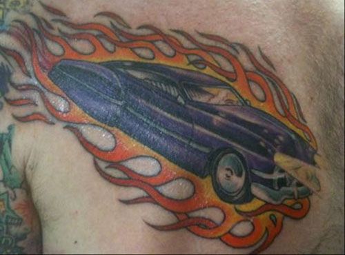 Autó on Fire Car Tattoos