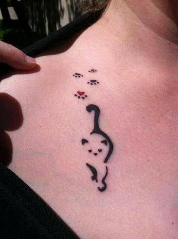 Mačka Paw Print Tattoo Designs