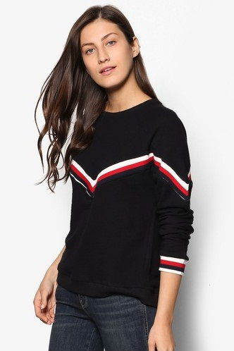Kontraszt Trim Women’s Sweatshirt