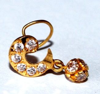 22kt-solid galben-auriu-american-diamant-împânzit semilună-nas-pin10